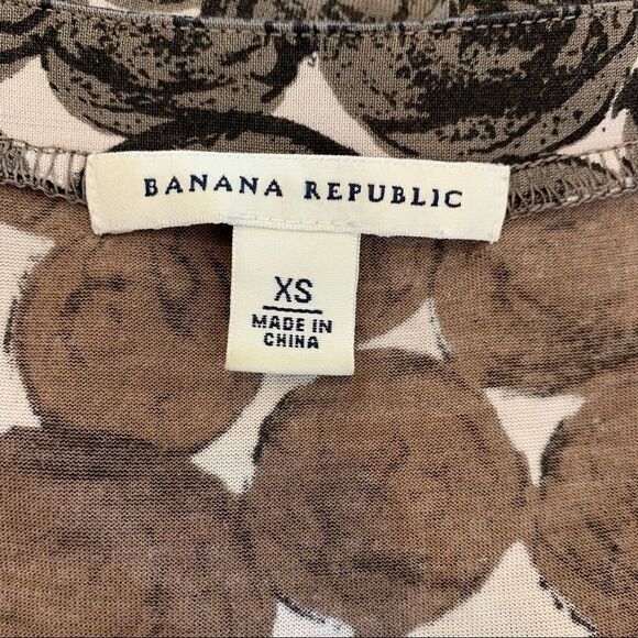 Banana Republic Scoop Neck Dress Size XS Charcoal Gray and Cream Color - Picture 9 of 10